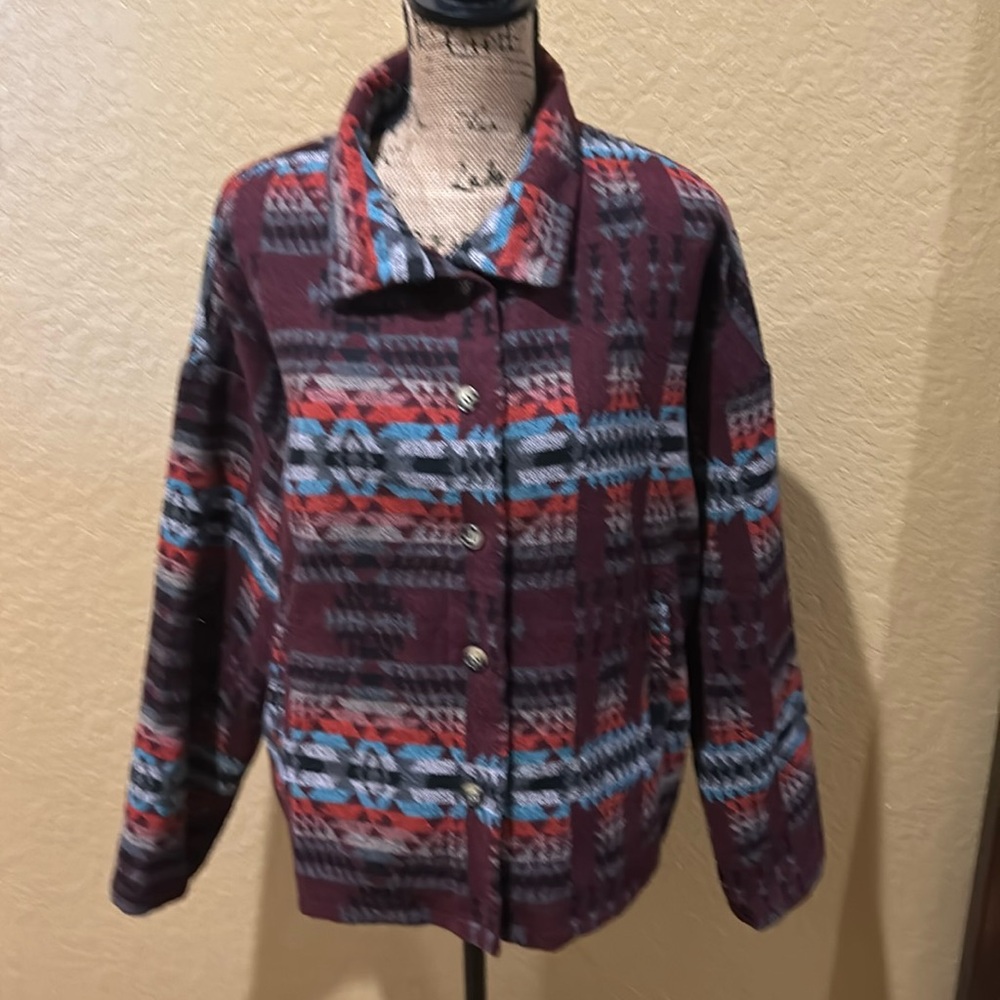 Blue B jacket, western/boho, button up, size L | offer in description